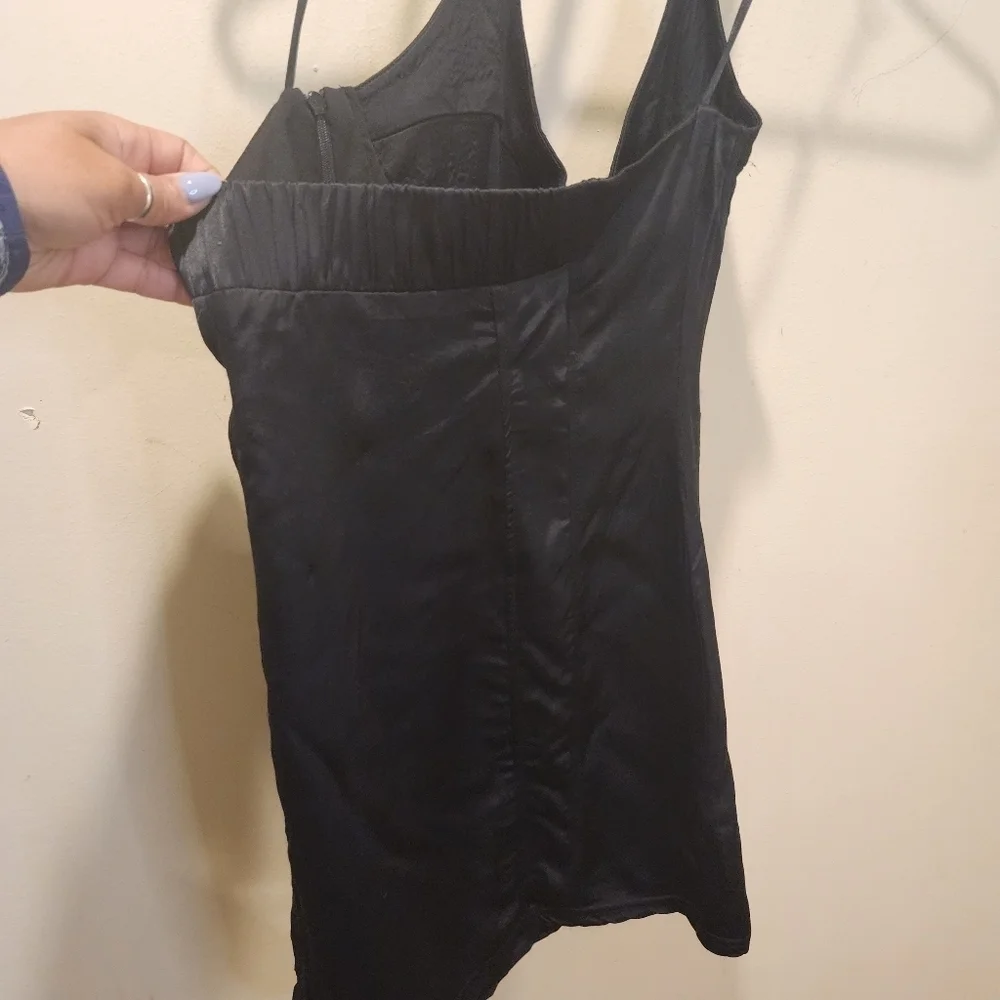 Zara  black cocktail satin  mini dress size M